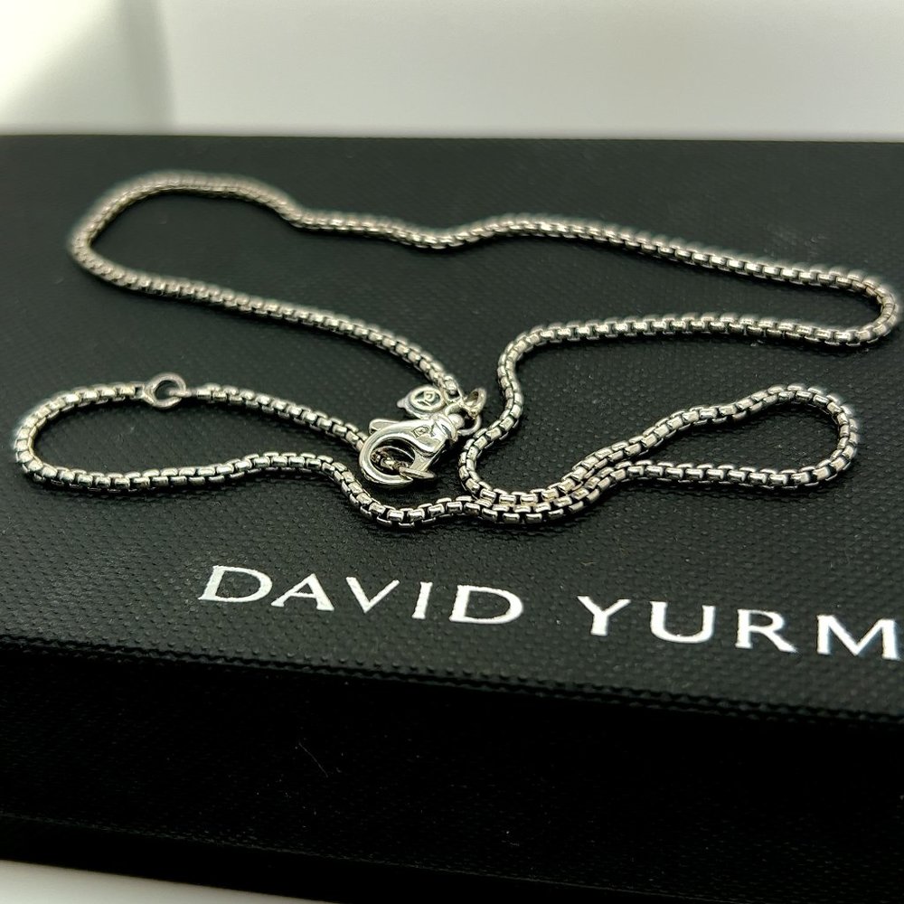David Yurman Box Chain Round Sterling Silver Adjustable 21" to 22" Necklace